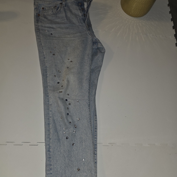 Levi's  501 Premium Straight Leg Jeans with Embellishments - Picture 4 of 11